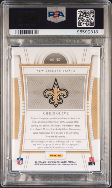 Chris Olave - 2022 Panini National Treasures Patch Auto PSA 9 JSY #12/12 Rookie