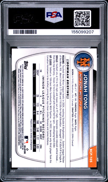 Jonah Tong - 2025 Bowman Chrome Prospects PSA 10