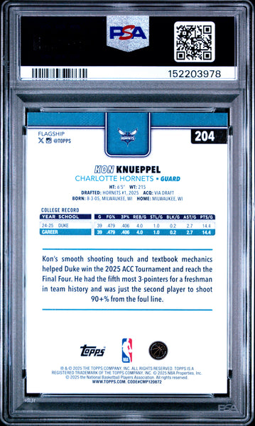 Kon Knueppel - 2025 Topps PSA 9