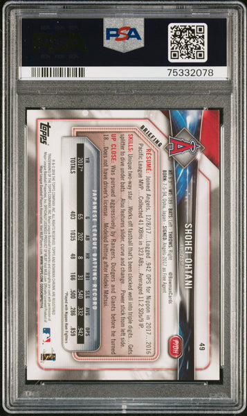 Shohei Ohtani - 2018 Bowman PSA 9