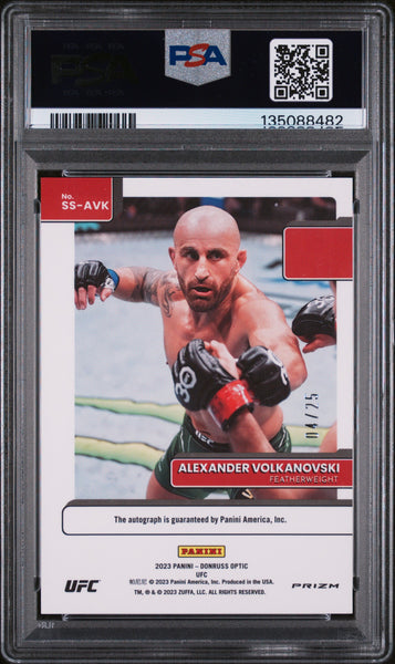 Alexander Volkanovski 2023 Panini Donruss Optic Signature Series Teal PSA 8 /25