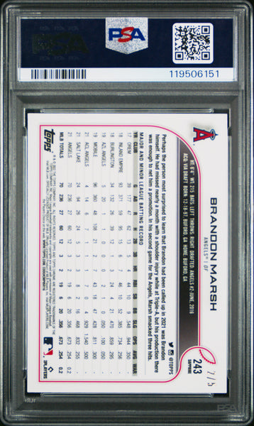 Brandon Marsh - 2022 Topps Chrome Sapphire Edition Red PSA 10 2/5