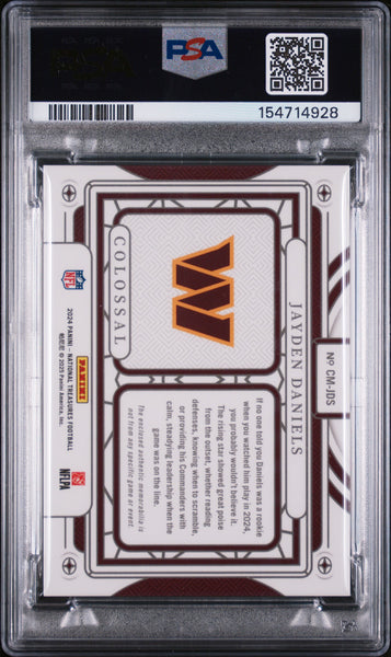 Jayden Daniels - 2024 National Treasures Colossal Rookie Patch 09/25 PSA 10
