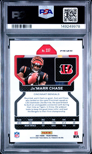 Ja’Marr Chase - 2021 Panini Prizm Silver PSA 9