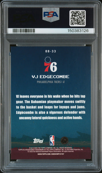 VJ Edgecombe - 2025 Topps 8 Bit Ballers Holo Foil PSA 9