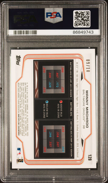 Manny Machado - 2014 Bowman Chrome Carbon Fiber Refractor PSA 9 9/11