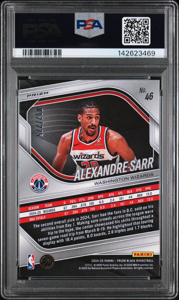 Alexandre Sarr - 2024 Panini Prizm Black Basketball PSA 9