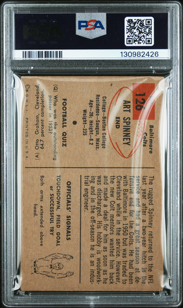 Art Spinney - 1954 Bowman PSA 2