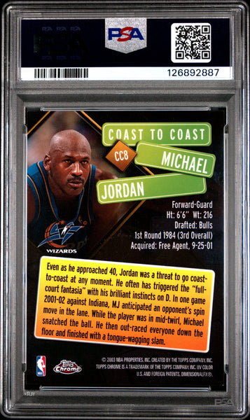 Michael Jordan - 2002 Topps Chrome Coast To Coast PSA 9