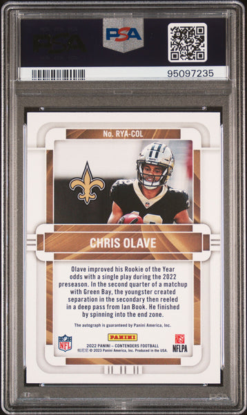 Chris Olave - 2022 Panini Contenders ROTY Contenders Autos RPS Roy PSA 9 91/99