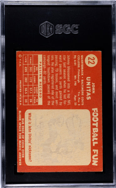 John Unitas - 1958 Topps SGC 5