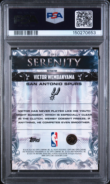 Victor Wembanyama - 2025 Topps Chrome Serenity Refractor PSA 10