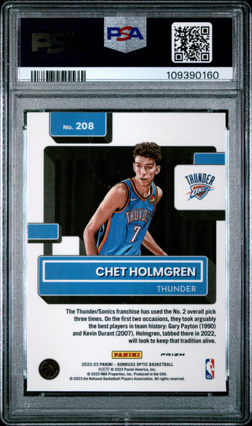 Chet Holmgren - 2022 Panini Donruss Optic Basketball PSA 10
