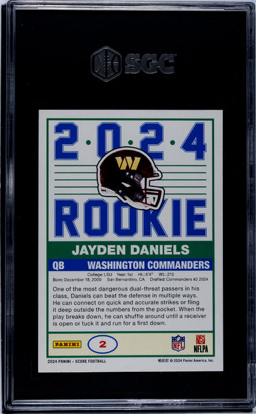 Jayden Daniels - 2024 Panini Score 35th Anniversary Orange SGC 10