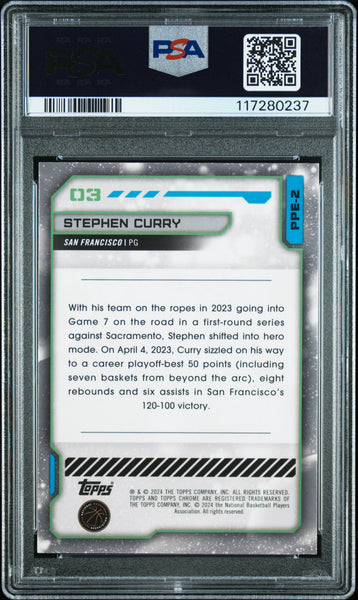 Stephen Curry - 2023 Topps Cosmic Chrome Planetary Pursuit Earth PSA 9