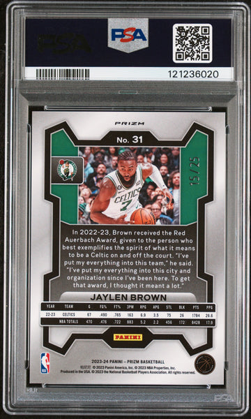 Jaylen Brown - 2023 Panini Prizm #31 Mojo 15/25 PSA 10