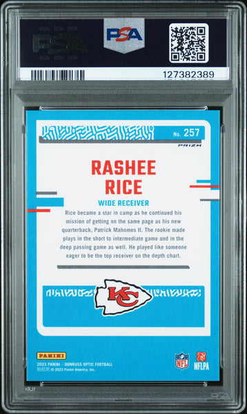 Rashee Rice - 2023 Panini Donruss Optic White Sparkle PSA 10 SSP