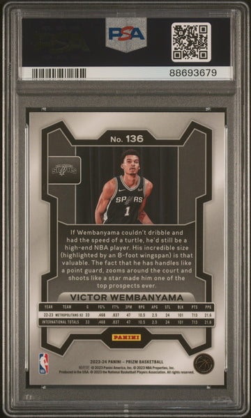Victor Wembanyama - 2023 Panini Prizm PSA 10