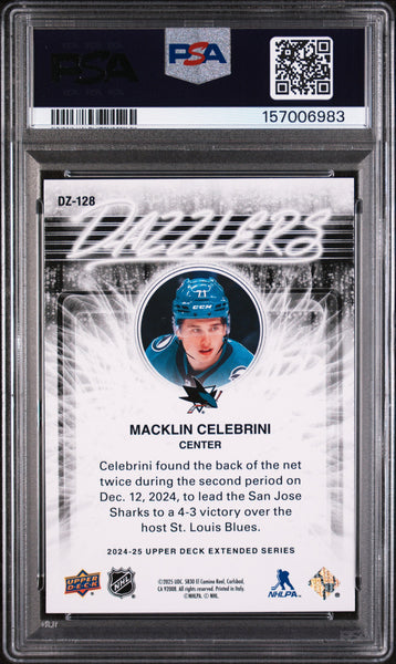 Macklin Celebrini - 2024 Upper Deck Dazzlers Pink PSA 9