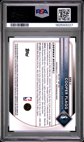 Cooper Flagg - 2025 Bowman Chrome Rookie Red Logo Variation PSA 9