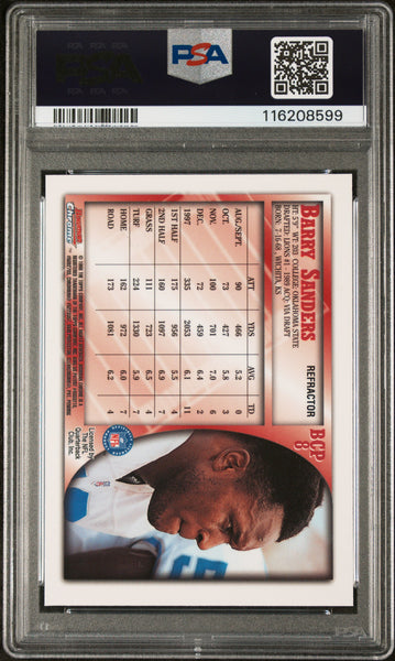 Barry Sanders - 1998 Bowman Chrome Preview Refractor PSA 8