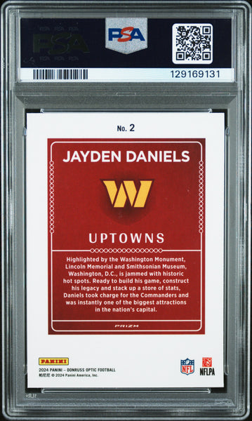 Jayden Daniels - 2024 Panini Donruss Optic Uptowns PSA 9