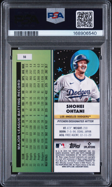 Shohei Ohtani - 2025 Topps Cosmic Chrome PSA 10 #56 Dodgers