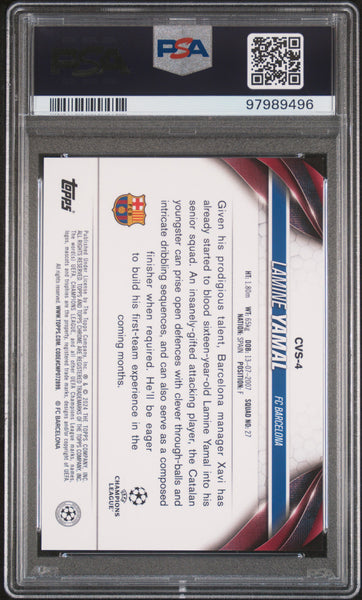 Lamine Yamal - 2023-24 Topps Chrome Sapphire Edition UEFA Club Competitions Image Variations PSA 9