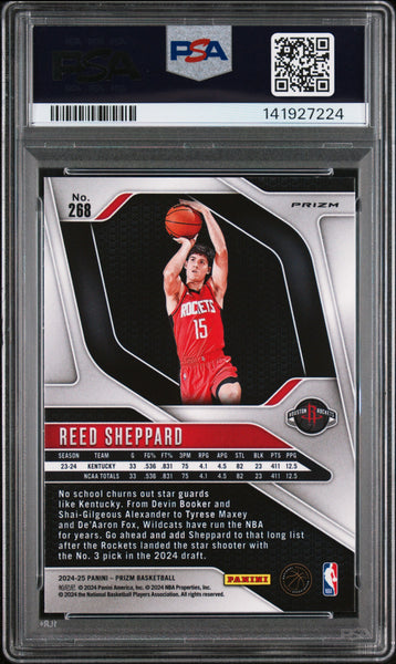 Reed Sheppard - 2024 Panini Prizm Silver PSA 9