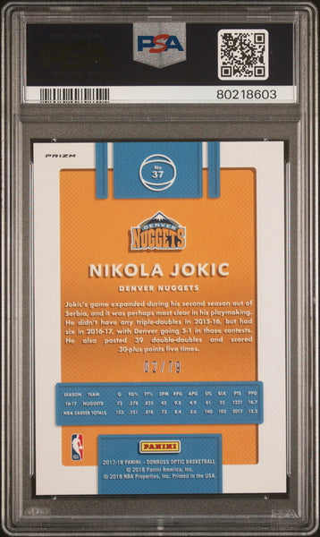 Nikola Jokic - 2017 Panini Donruss Optic Pink Velocity PSA 10