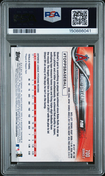 Shohei Ohtani - 2018 Topps Pitching Rookie #700 PSA 8