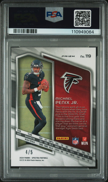 Michael Penix JR. - 2024 Panini Spectra Psychedelic PSA 9