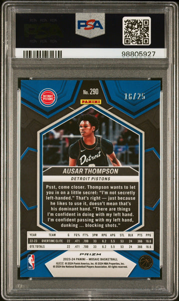 Ausar Thompson - 2023 Panini Mosaic White PSA 10 16/25