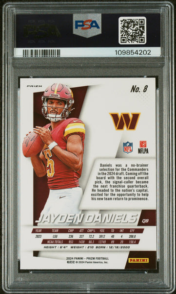 Jayden Daniels - 2024 Panini Prizm Prizm Flashback Rookie PSA 10