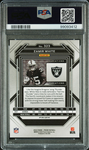 Zamir White - 2022 Panini Prizm Variation No Huddle PSA 9 ssp