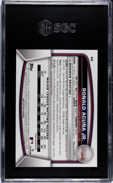 Ronald Acuna JR. - 2024 Topps Archives Signature Series Bowman Auto SGC 9.5
