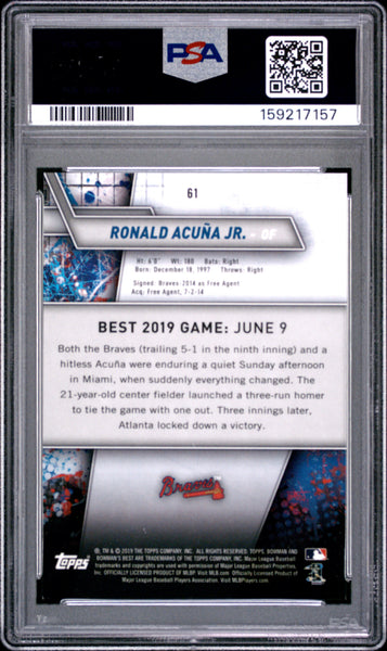 Ronald Acuna JR. - 2019 Bowman's Best Atomic Refractor PSA 10