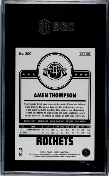 Amen Thompson - 2023 Panini Hoops Gravity SGC 9.5