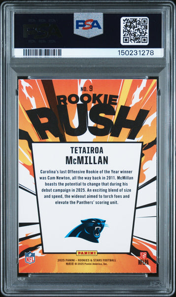 Tetairoa Mcmillan - 2025 Panini Rookies & Stars Rookie Rush PSA 10