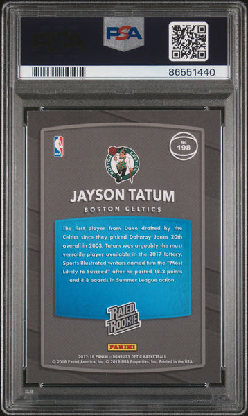 Jayson Tatum - 2017 Panini Donruss Optic Red Yellow PSA 10