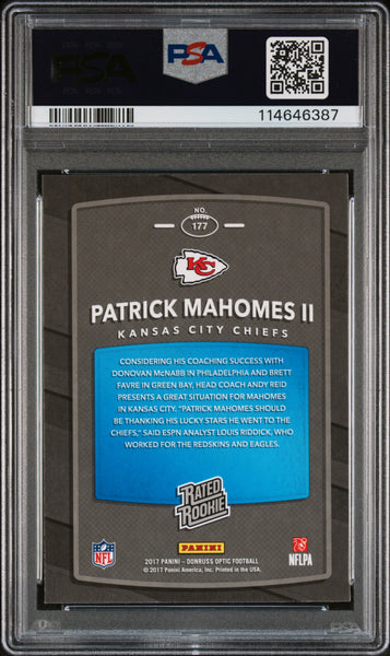 Patrick Mahomes II - 2017 Panini Donruss Optic PSA 9