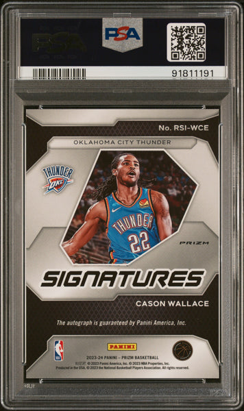 Cason Wallace - 2023 Panini Prizm Rookie Signatures Silver PSA 10