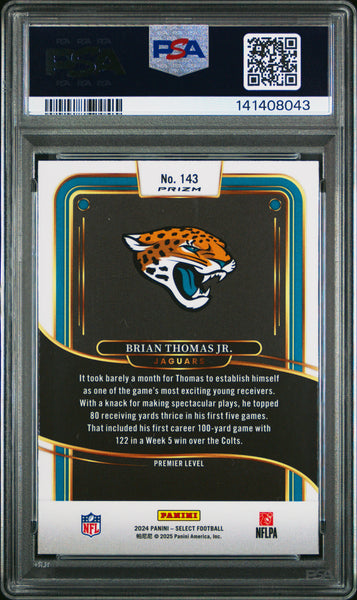 Brian Thomas JR. - 2024 Panini Select Silver Prizm PSA 9