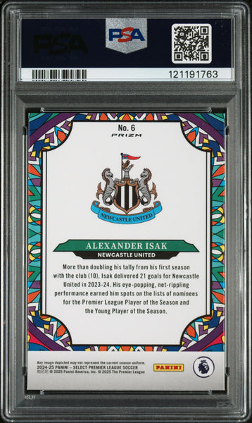 Alexander Isak - 2024-25 Panini Select Premier League Stained Glass PSA 10