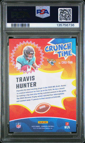 Travis Hunter - 2025 Panini Donruss Crunch Time PSA 10
