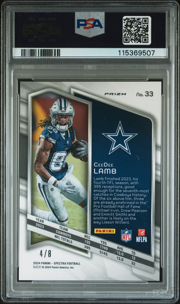 Ceedee Lamb - 2024 Panini Spectra Lucky Envelopes PSA 10