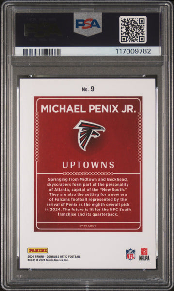 Michael Penix JR. - 2024 Panini Donruss Optic Uptowns PSA 9
