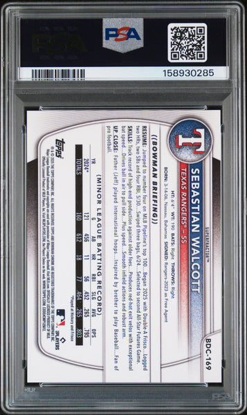 Sebastian Walcott - 2025 Bowman Draft Chrome Superfractor PSA 9 1/1