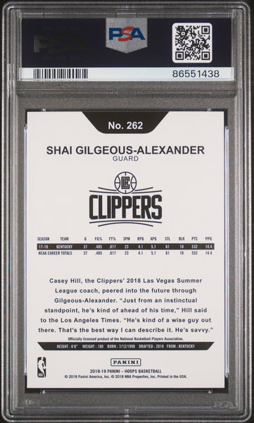 S. Gilgeous-Alexander - 2018 Panini Hoops PSA 10