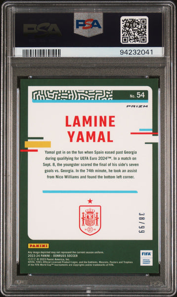 Lamine Yamal - 2023-24 Panini Donruss FIFA Optic Blue PSA 9 38/99